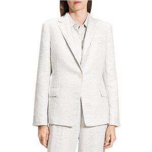 495$ Theory Slim Fit Single Breasted Blazer Jacket Women's Size 12 US White